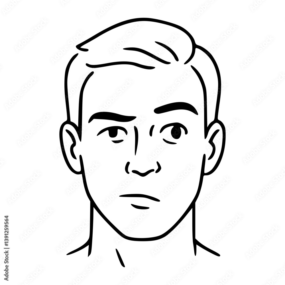 Flirty Wink Man Face | One eye winking, smile on lips, playful and charming. Flirty Wink Man Face | One eye winking, smile on lips, playful and charming.