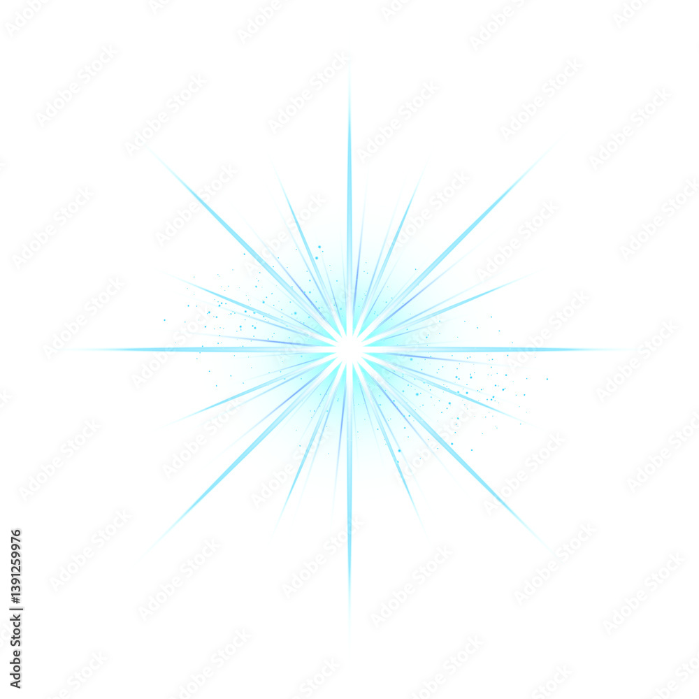 Fototapeta premium Blue transparent light lens flares special effect