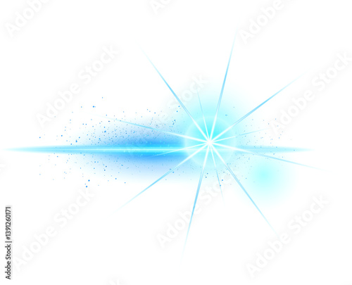 Blue transparent light lens flares special effect