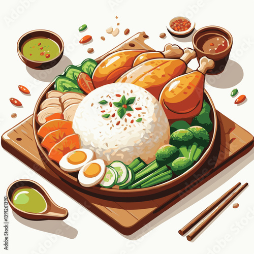 delicious, food, lunch, chicken, dish, asian, dinner, gourmet, rice, white, cuisine, sauce, healthy, cucumber, meal, breakfast, singapore, soup, restaurant, chinese, closeup, background, green, cultur