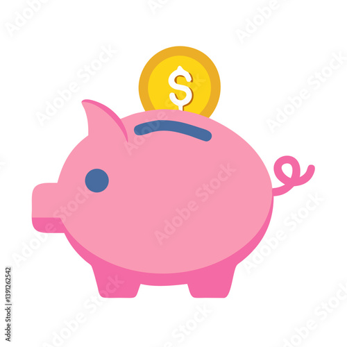Piggy Bank with Coin Icon Design