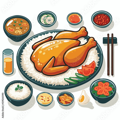 delicious, food, lunch, chicken, dish, asian, dinner, gourmet, rice, white, cuisine, sauce, healthy, cucumber, meal, breakfast, singapore, soup, restaurant, chinese, closeup, background, green, cultur