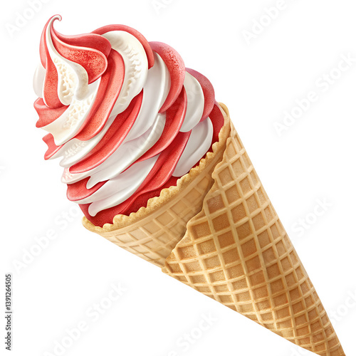 Strawberry Vanilla Ice Cream Cone – Transparent PNG