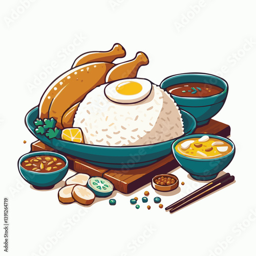 delicious, food, lunch, chicken, dish, asian, dinner, gourmet, rice, white, cuisine, sauce, healthy, cucumber, meal, breakfast, singapore, soup, restaurant, chinese, closeup, background, green, cultur