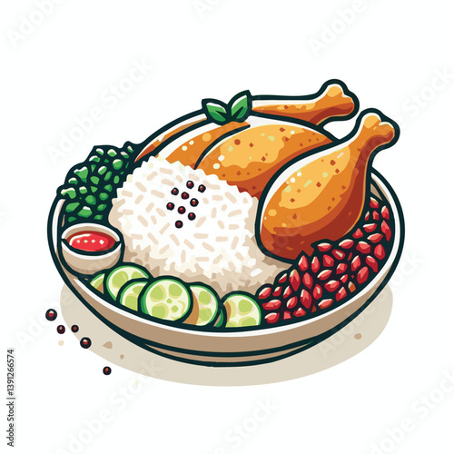 delicious, food, lunch, chicken, dish, asian, dinner, gourmet, rice, white, cuisine, sauce, healthy, cucumber, meal, breakfast, singapore, soup, restaurant, chinese, closeup, background, green, cultur