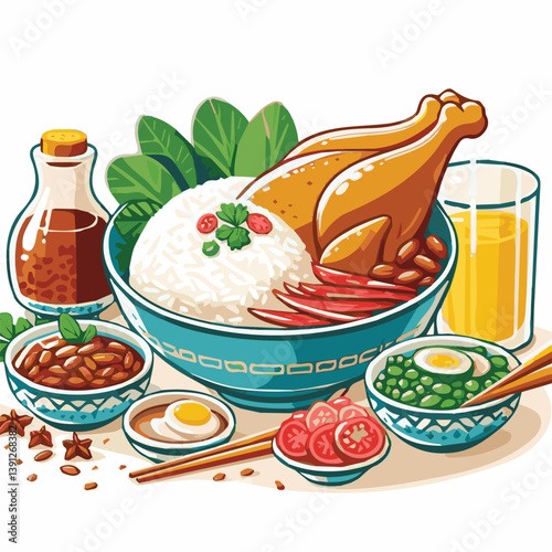 delicious, food, lunch, chicken, dish, asian, dinner, gourmet, rice, white, cuisine, sauce, healthy, cucumber, meal, breakfast, singapore, soup, restaurant, chinese, closeup, background, green, cultur