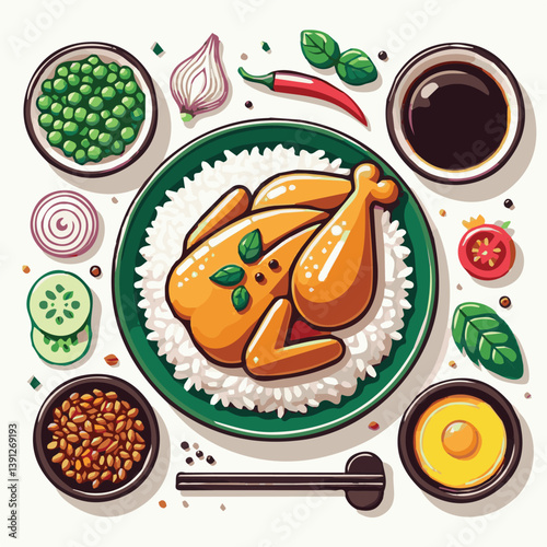 delicious, food, lunch, chicken, dish, asian, dinner, gourmet, rice, white, cuisine, sauce, healthy, cucumber, meal, breakfast, singapore, soup, restaurant, chinese, closeup, background, green, cultur