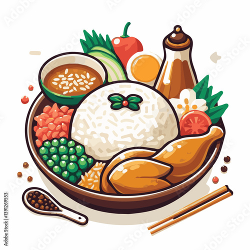 delicious, food, lunch, chicken, dish, asian, dinner, gourmet, rice, white, cuisine, sauce, healthy, cucumber, meal, breakfast, singapore, soup, restaurant, chinese, closeup, background, green, cultur