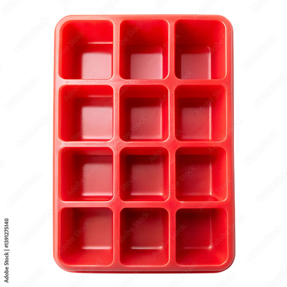 Red Silicone Ice Cube Tray, 12 Cubes Red Silicone Ice Cube Tray, 12 Cubes