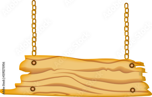 3d wooden sign post, realistic blank signboard.