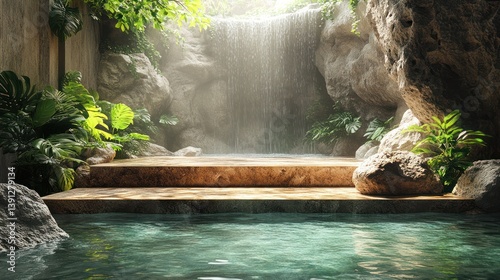 Obraz na płótnie Peaceful indoor spa nature setting w salonie