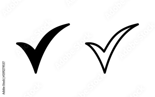 Check mark icon vector illustration. Tick mark sign and symbol