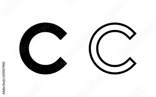 Copyright icon vector illustration. copyright sign and symbol