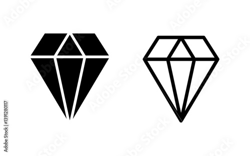 Diamond icon vector illustration. diamond gems sign and symbol