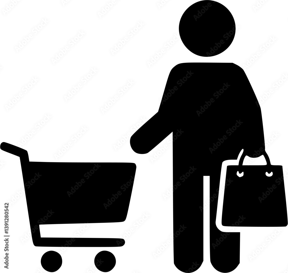 Shopping icon, set, flat vector illustration. Happy shopping style icon.
Shopping icon, set, flat vector illustration. Happy shopping style icon.