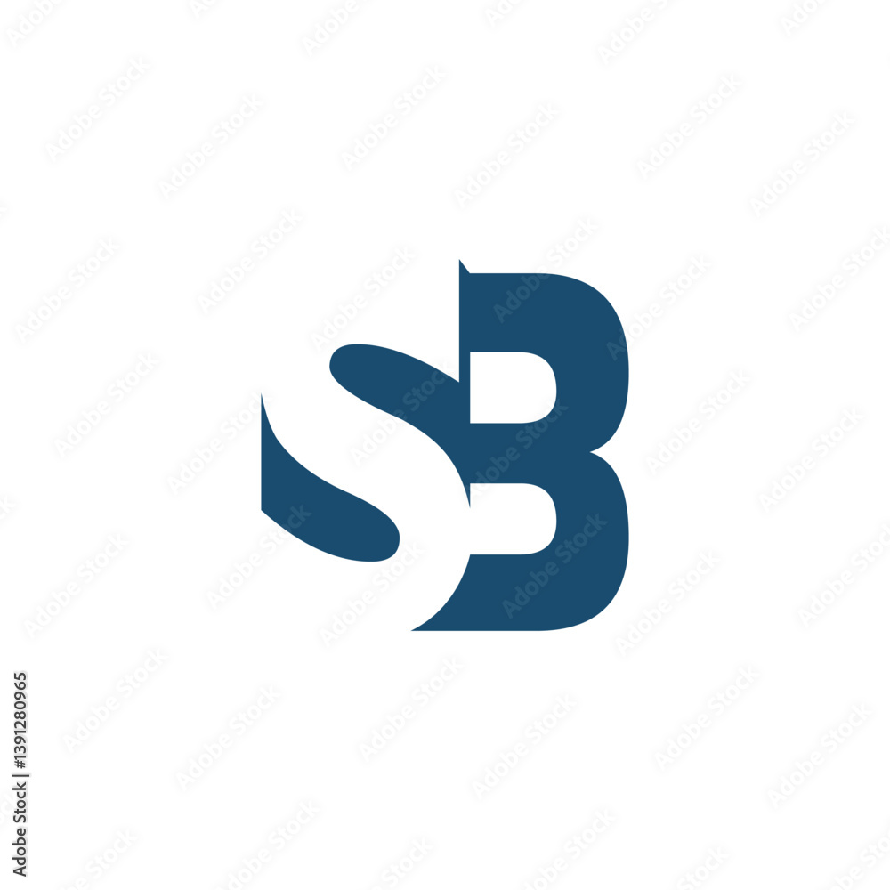 S and B Letter Logo Modern Negative Space S and B Letter Logo Modern Negative Space