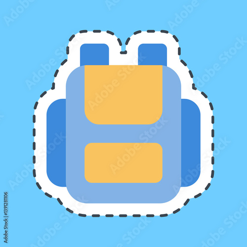 Sticker line cut bag. School and education elements. Good for prints, posters, logo, advertisement, infographics, etc.