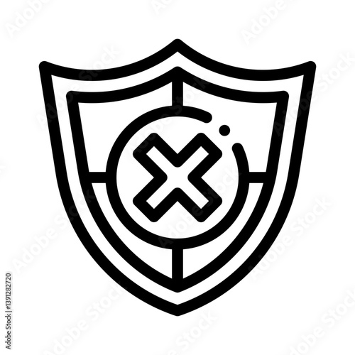 shield X line icon
