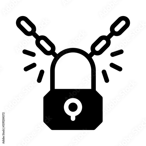broken lock glyph icon
