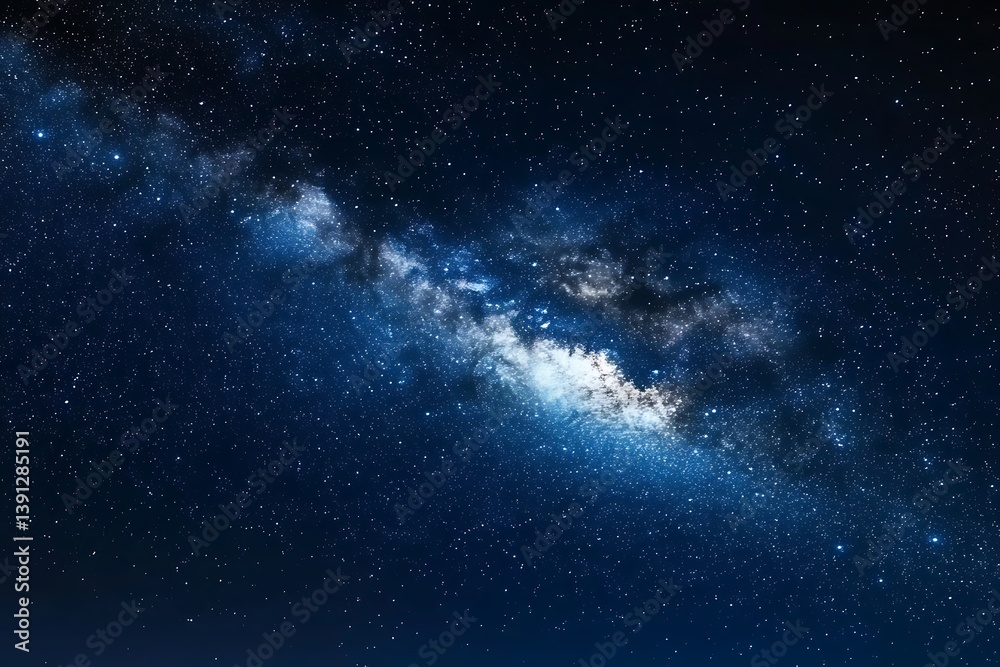 Fototapeta premium Celestial panorama depicts a stunning galaxy of countless glowing stars