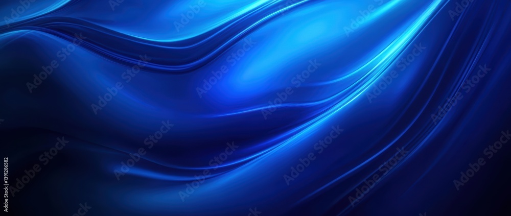 Obraz premium Abstract Blue Flowing Fabric