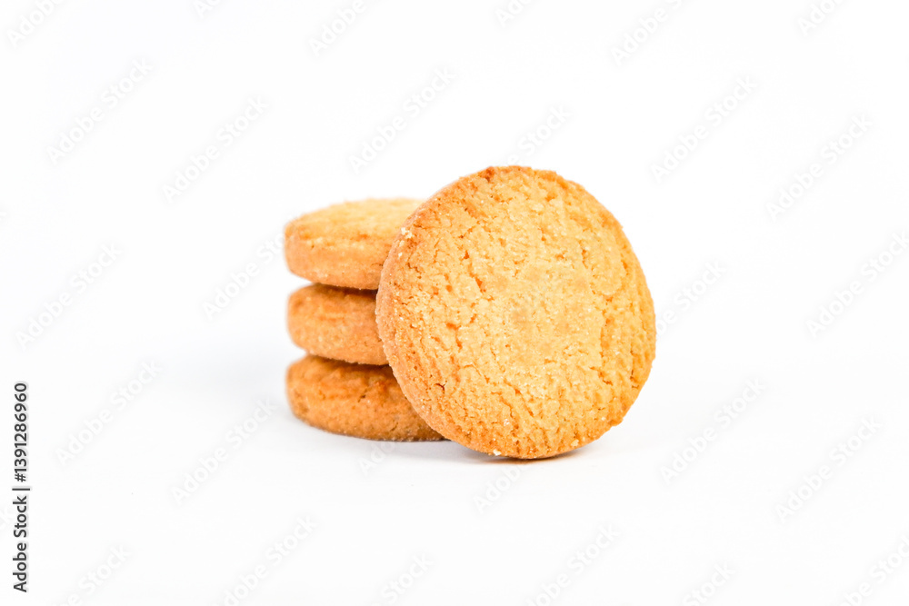 Stack of cookies on white background. sweet dessert biscuits Stack of cookies on white background. sweet dessert biscuits