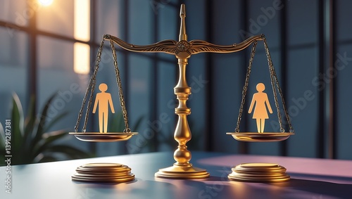 Wallpaper Mural Scales of Justice: Gender Equality in Modern Law.. Torontodigital.ca