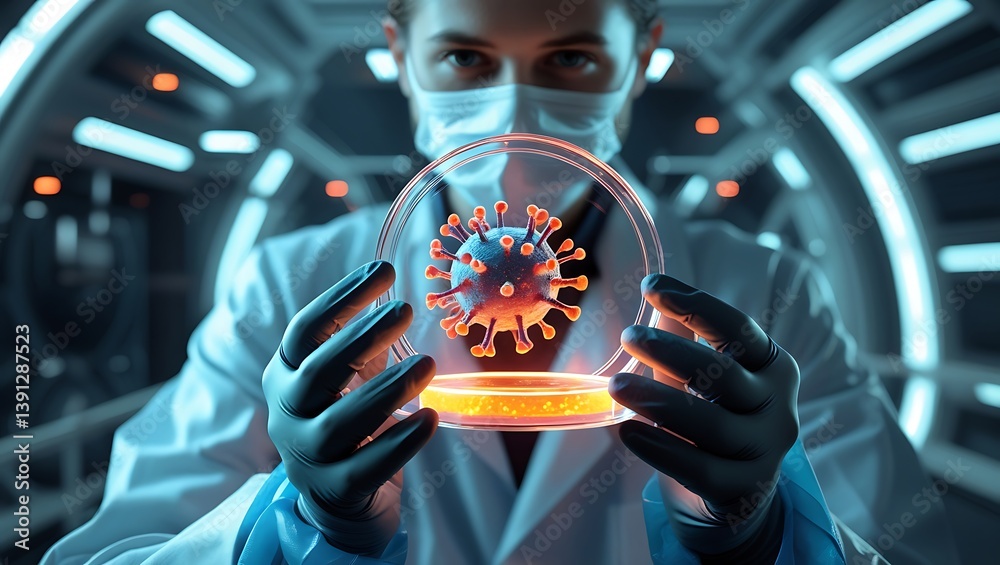 custom made wallpaper toronto digitalScientist Examining Coronavirus Sample in Lab.....