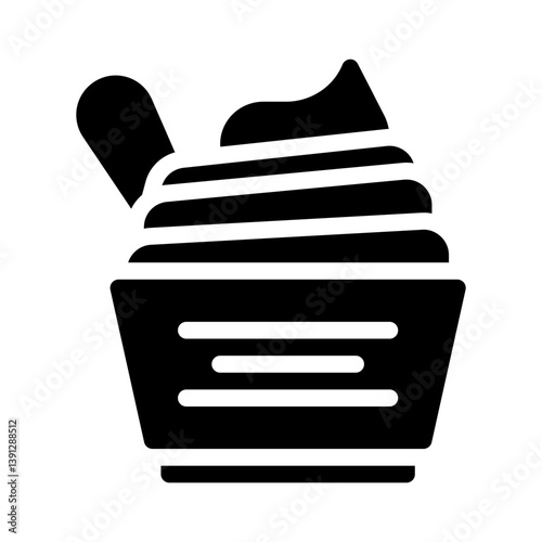 whipped cream glyph icon