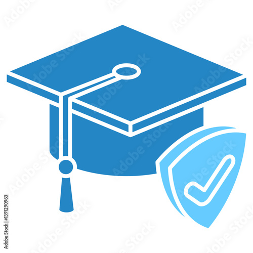 Graduation isometric 3D dual tone icon, mini illustration. use for modern concept, print, UI, UX kit, web and app development. Vector EPS 10, related to learning and education, science
