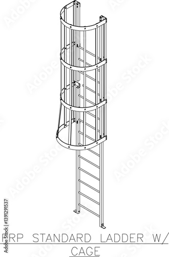 silhouette design vector illustration sketch Ladder and stepladder for emergency stairs