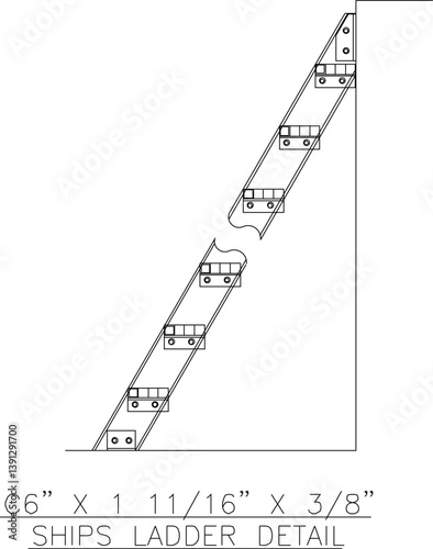 silhouette design vector illustration sketch Ladder and stepladder