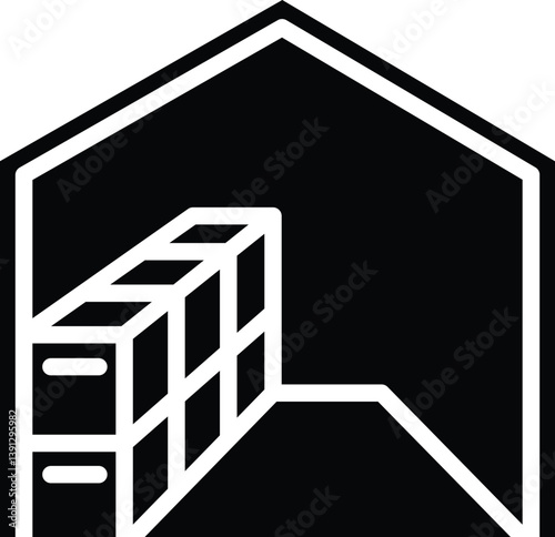 Warehouse Layout Solid Icon Type 