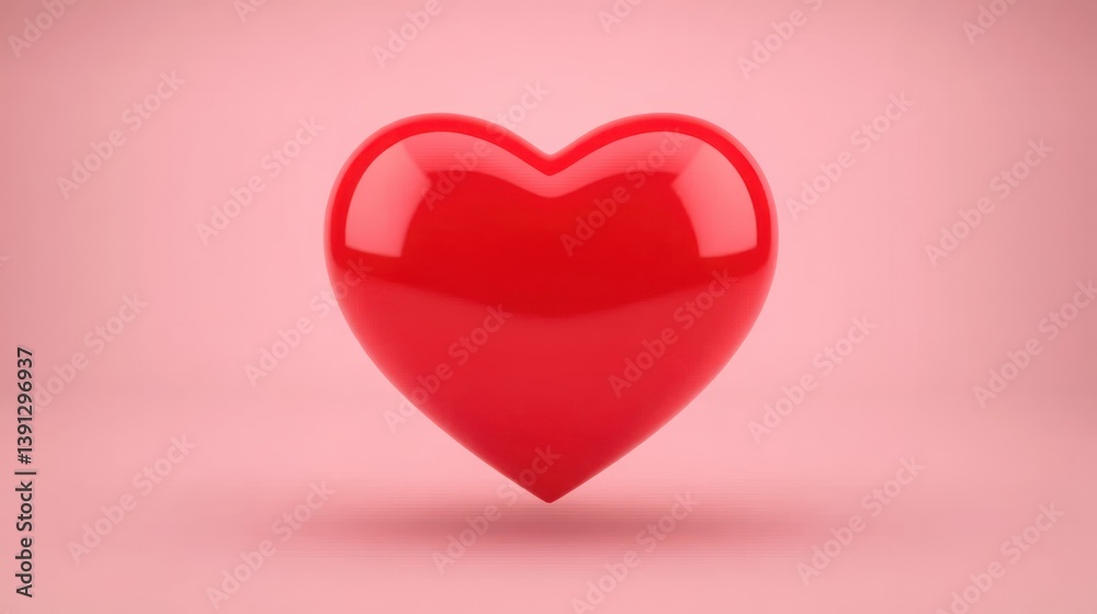 Red heart symbol on a pink background Red heart symbol on a pink background