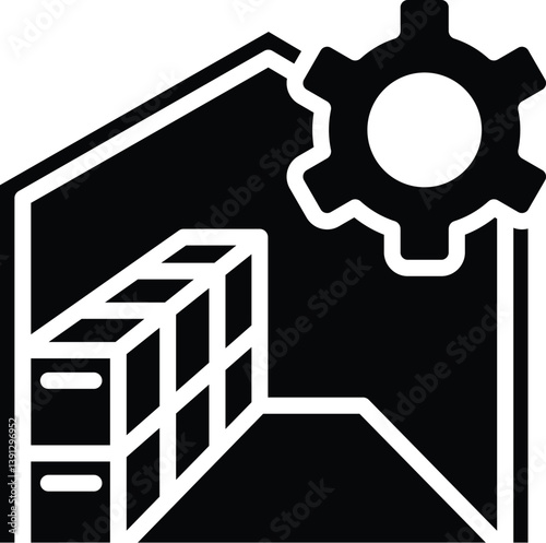 Warehouse Management System Solid Icon Type 