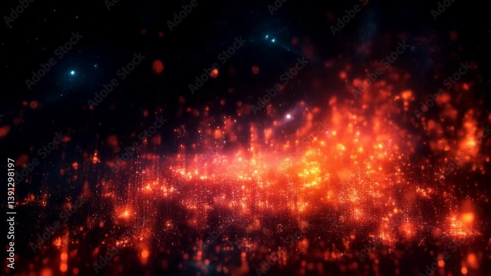 Abstract Red and Orange Glowing Particle Field Abstract Red and Orange Glowing Particle Field