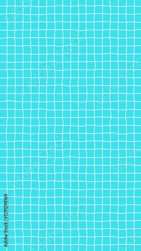 Loop video of simple background of graph paper with hand drawn white lines moving jaggedly (light blue) [vertical video]