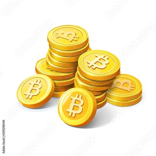 gold coins isolated on white background
