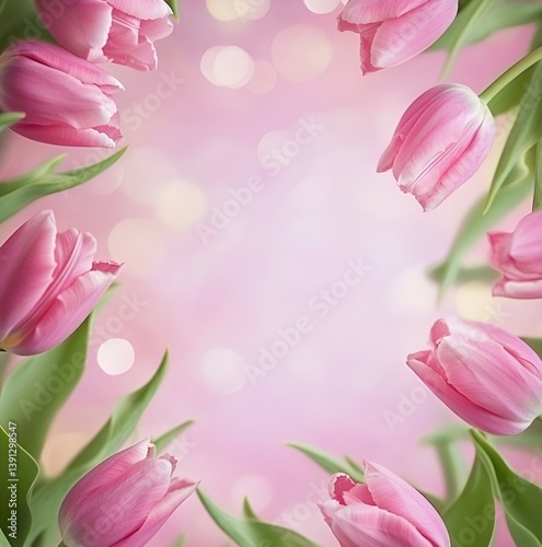 pink tulips background