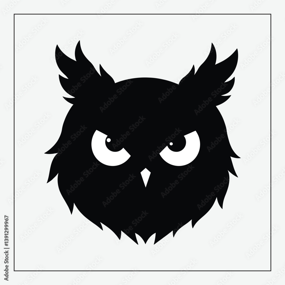 Fototapeta premium Owl Head Silhouette vector 