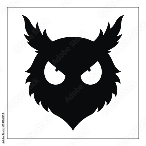 Wallpaper Mural Owl Head Silhouette vector  Torontodigital.ca