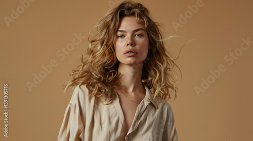 Blonde Woman Fashion Portrait Pose