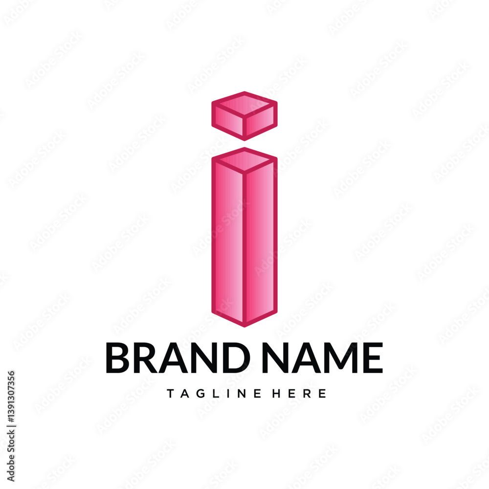 I gradient abstract letter logo I gradient abstract letter logo