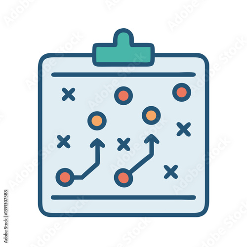 Strategy Board with Play Icons Icon Design