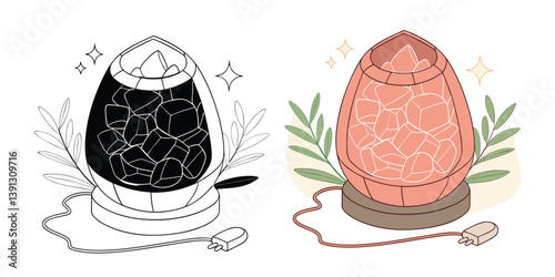 Himalayan Salt Lamp Colorful salt and pepper shakers, a holiday food decoration with an Easter egg pattern