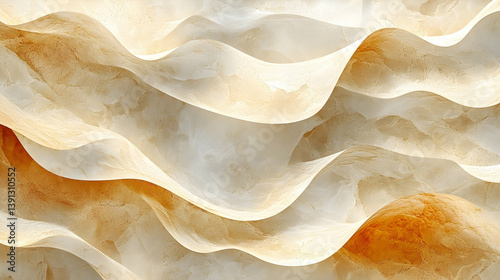 Abstract rendering of flowing forms in muted shades of color