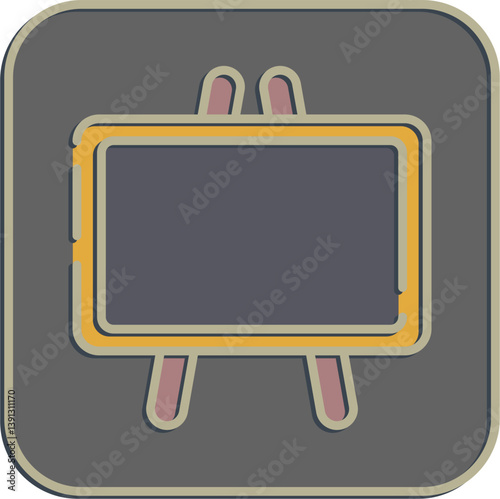 Icon black board. School and education elements. Icons in embossed style. Good for prints, posters, logo, advertisement, infographics, etc.