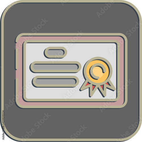 Icon diploma. School and education elements. Icons in embossed style. Good for prints, posters, logo, advertisement, infographics, etc.