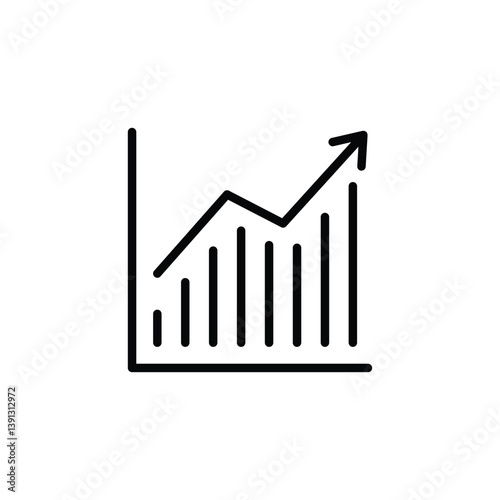 growing graph icon vector. Growths chart collection icon