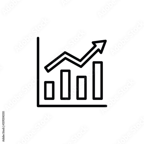 growing graph icon vector. Growths chart collection icon